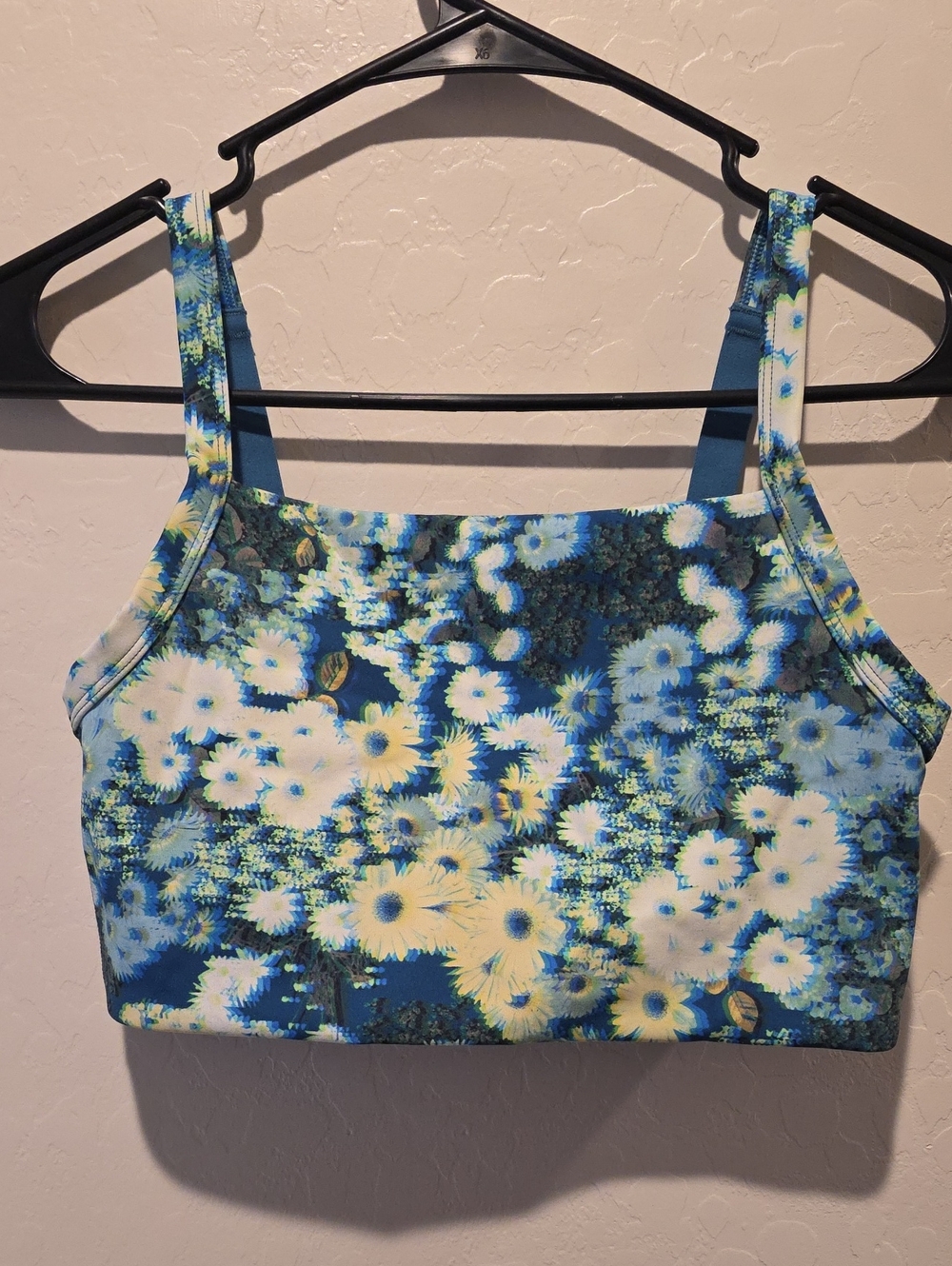 aerie Floral Strappy Crop Top - Blue & Yellow - Picture 5 of 7